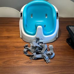 Ingenuity Baby Base 2-in-1 Booster Feeding and Floor Seat with Self-Storing Tray, Slate  