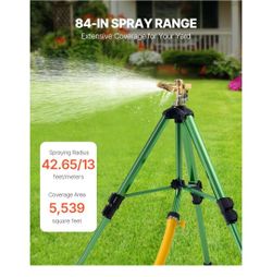 VEVOR Impact Sprinkler on Tripod Base, Heavy Duty Tripod Sprinklers with Brass 