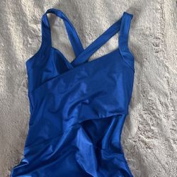 blue silky dress