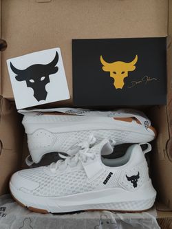 Under Armour Project Rock BSR 4 Mens Size 9.5 White Gray Shoes (contact info removed)-100 New