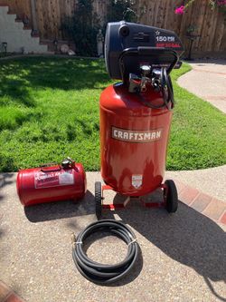 Air Compressor Craftsman Like New 6 hp, 30 Gallon with Tank and New Hose .