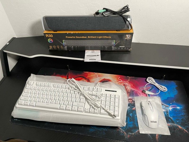 SALE Gaming Bundle Special, Wired 80% Keyboard, Wired RGB Gaming Mouse, and Desktop Wired Speaker, 3 for 1 PC Special While Supplies Last, First come