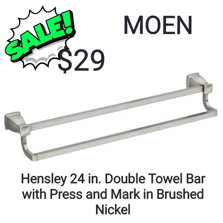 MOEN
Hensley 24 in. Double Towel Bar with Press and Mark in Brushed Nickel