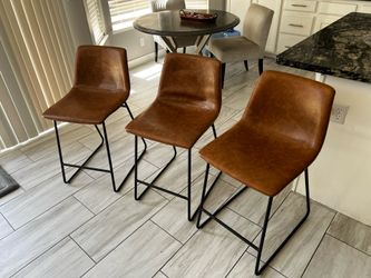 3 Leather Stools