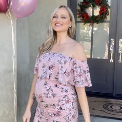 Four Maternity Dresses Pink Blush Size Medium