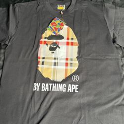 BAPE BURBERRY PRINT T-SHIRT SIZE XL MEN
