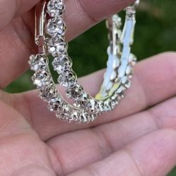 Silver Medium Hoops