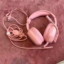 Pink Gaming Headset Light up