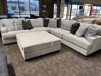 Light gray deep comfy sectional 