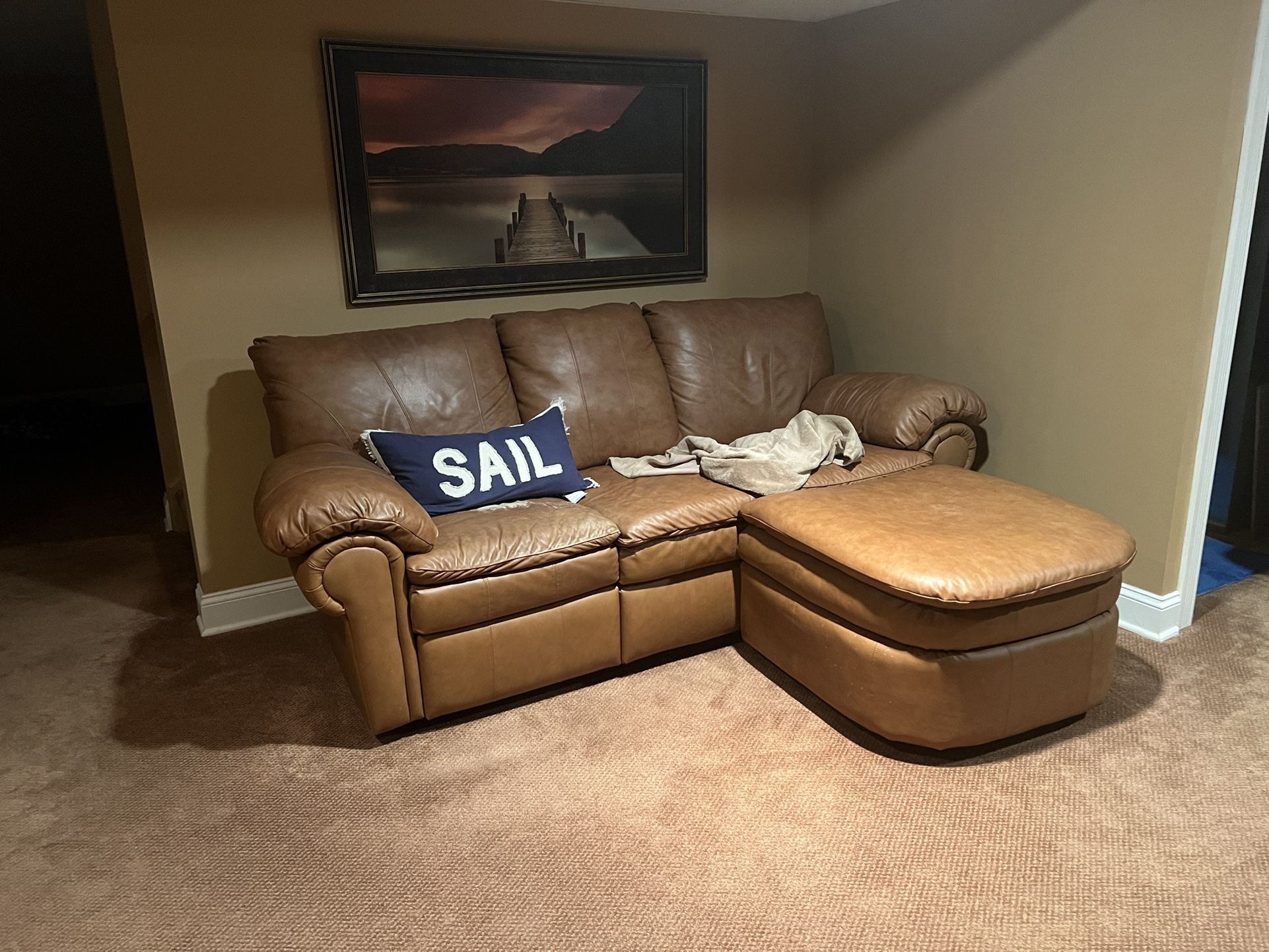 Lane Premium Leather Reclining Manual Sofa & Loveseat