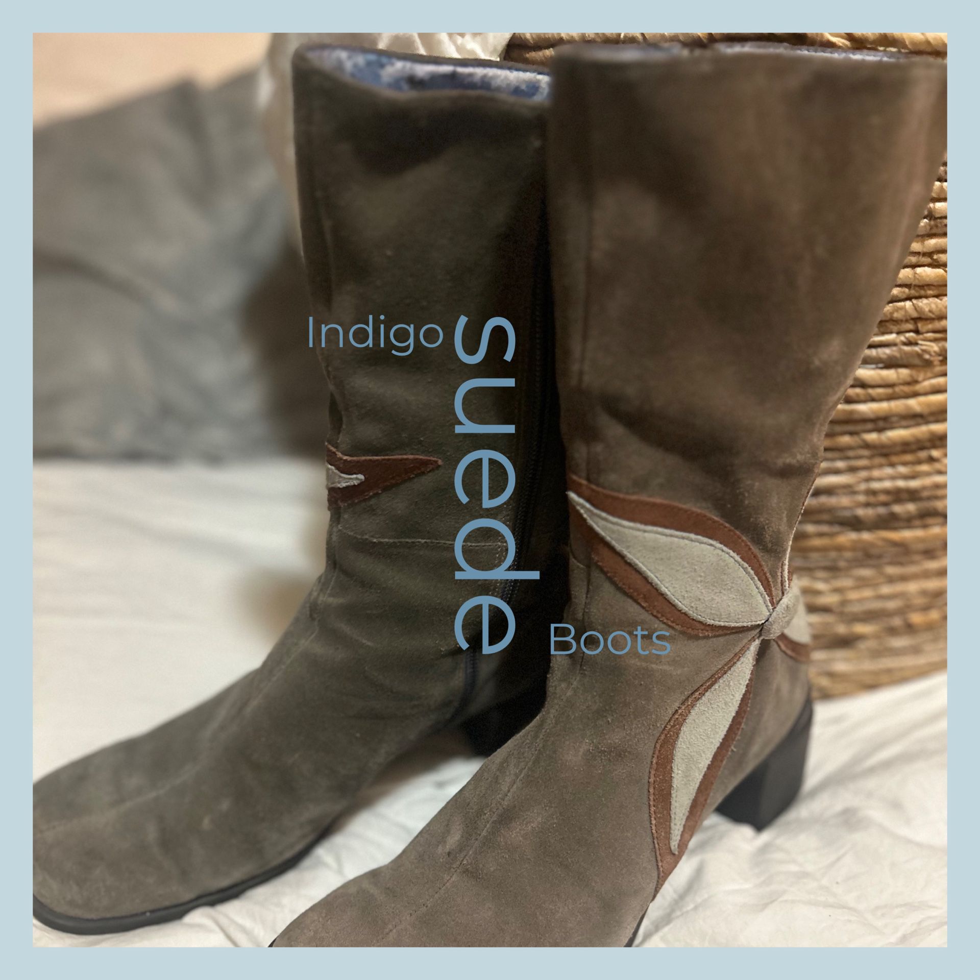 Vintage Suede Indigo Boots