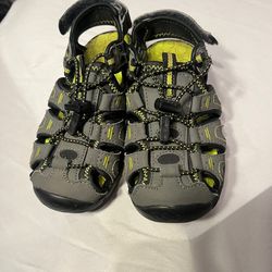 Eddie Bauer Boys Sandals Size 11 Gray Outdoor Water Shoes Good Condition