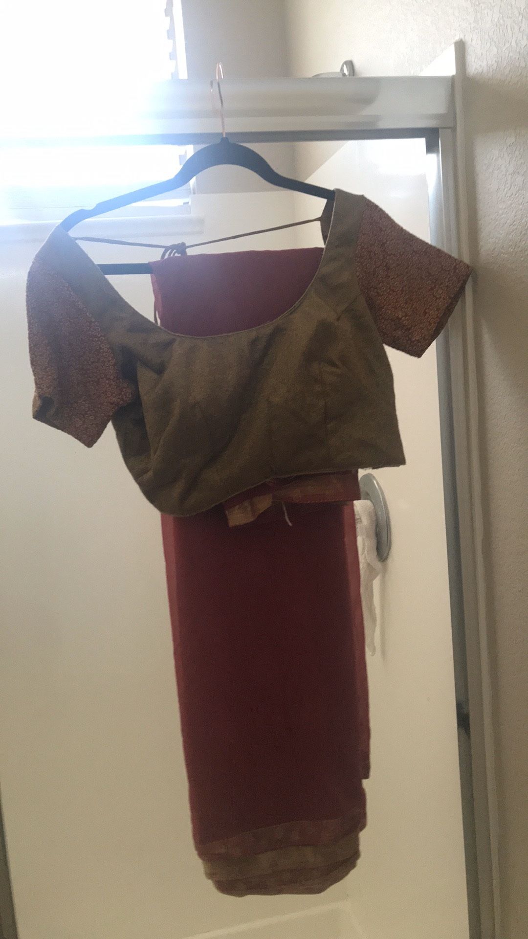 Maroon/ Gold Sari, only worn once