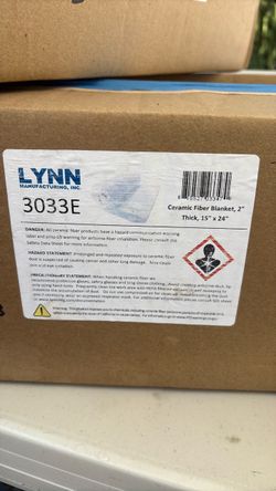 Lynn Manufacturing Ceramic Fiber Blanket 2" 15x24