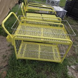 Industrial Two Shelf Platform Trolley With Removable Baskets