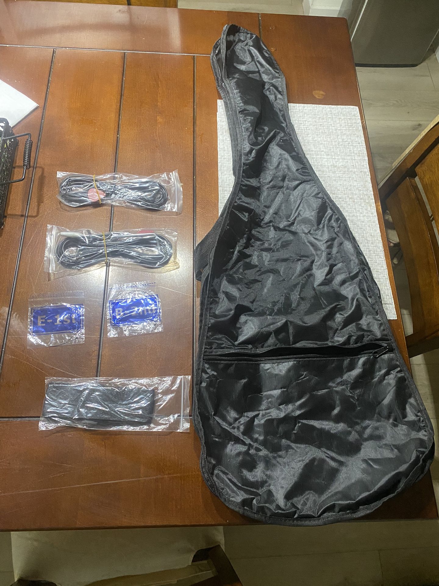 electric guitar bag case with cords
