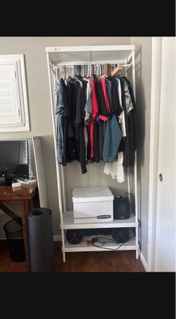 White clothes rack