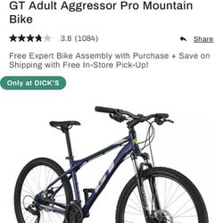 GT Pro Mountain bike, Still In Box, XL Frame