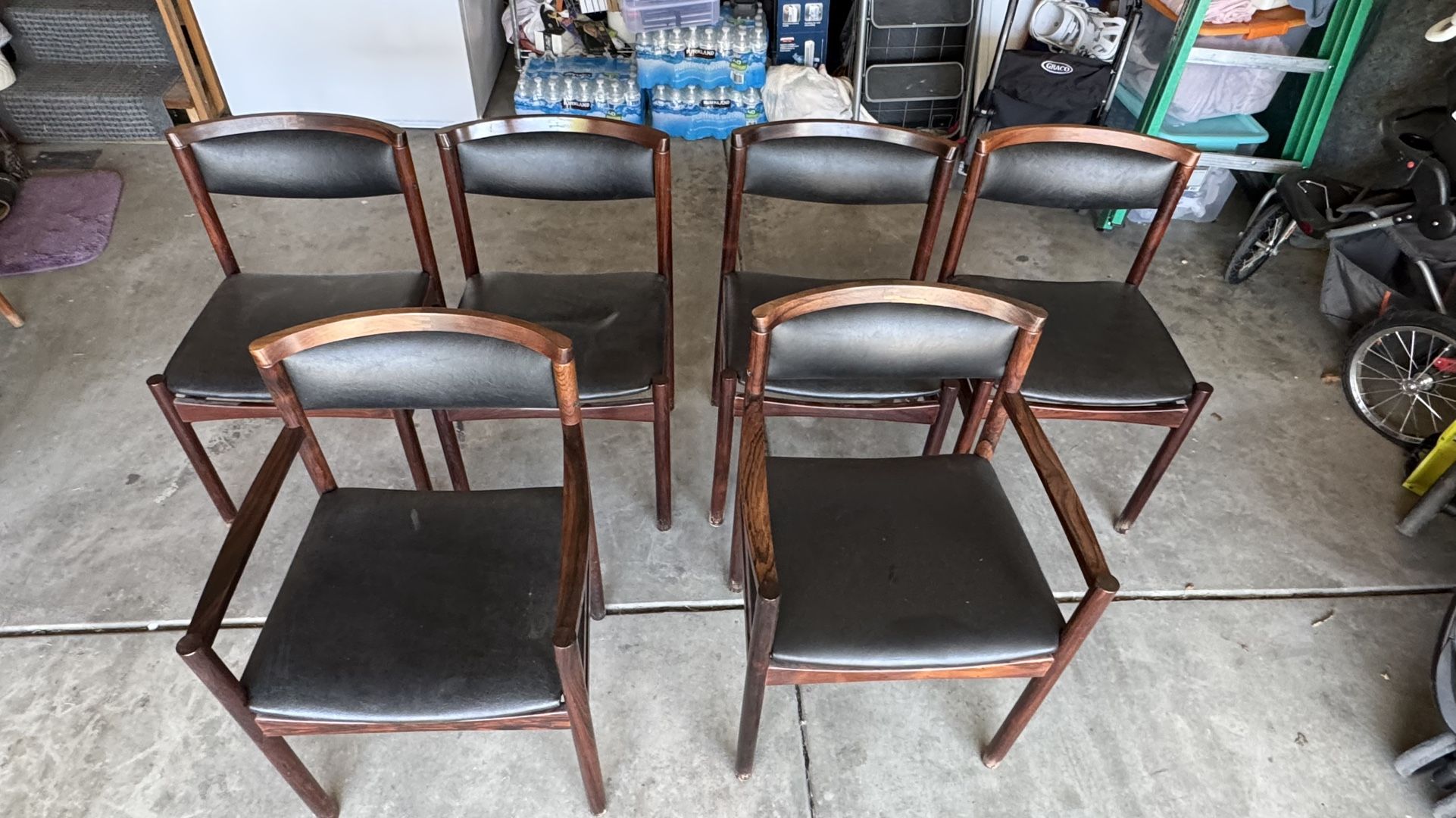 Dining Chairs 6 1970’s European teak wood
