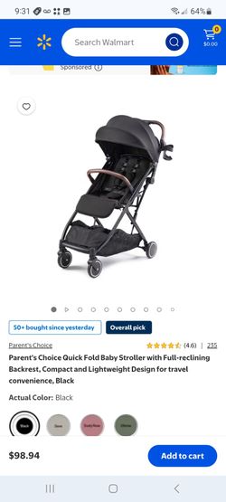 Parent's Choice Quick Fold Baby Stroller $75