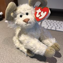 RARE RETIRED 1993 TY BEANIE BABY RAMSEY THE RAM WITH PVC PELLETS/ERRORS