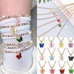 Butterfly Anklets & Necklace Sets 
