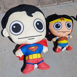 Superman And Wonder Woman Plushies