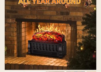 ANTARCTIC-STAR ELECTRIC FIREPLACE LOG SET HEATER WITH REMOTE CONTROL,750W/1500W