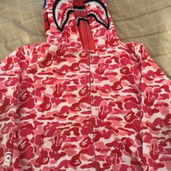 Pink Double Hooded Bape Hoodie