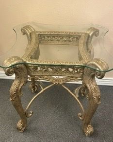 Ornate Glass Accent Table