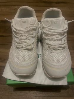 White mesh designer shoes bottega