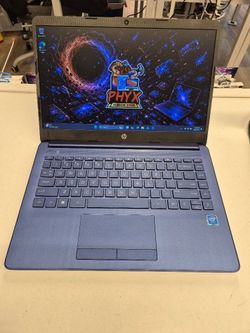 14" HP Laptop - 14-CF2111WM - 1.1 Intel Celeron N4120, 4GB RAM, 64GB SSD - BLUE - 5CG3142GFC + New Battery $140