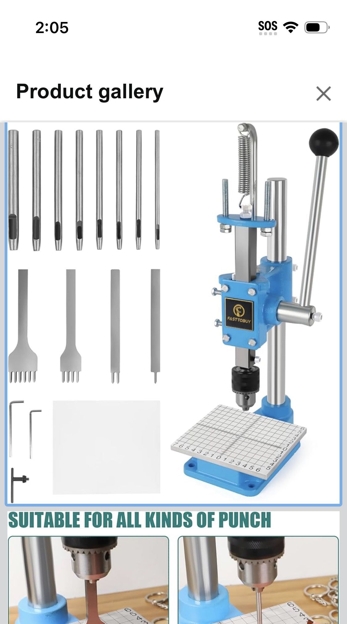 NEW! FASTTOBUY Leather Hole Puncher, Hand Punching Machine, Manual Press Tool for DIY