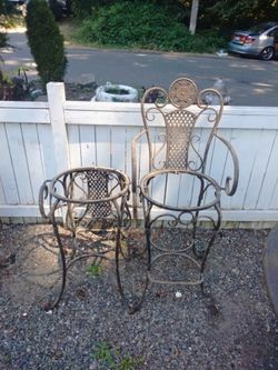 Steel Vintage convertible chair/table
