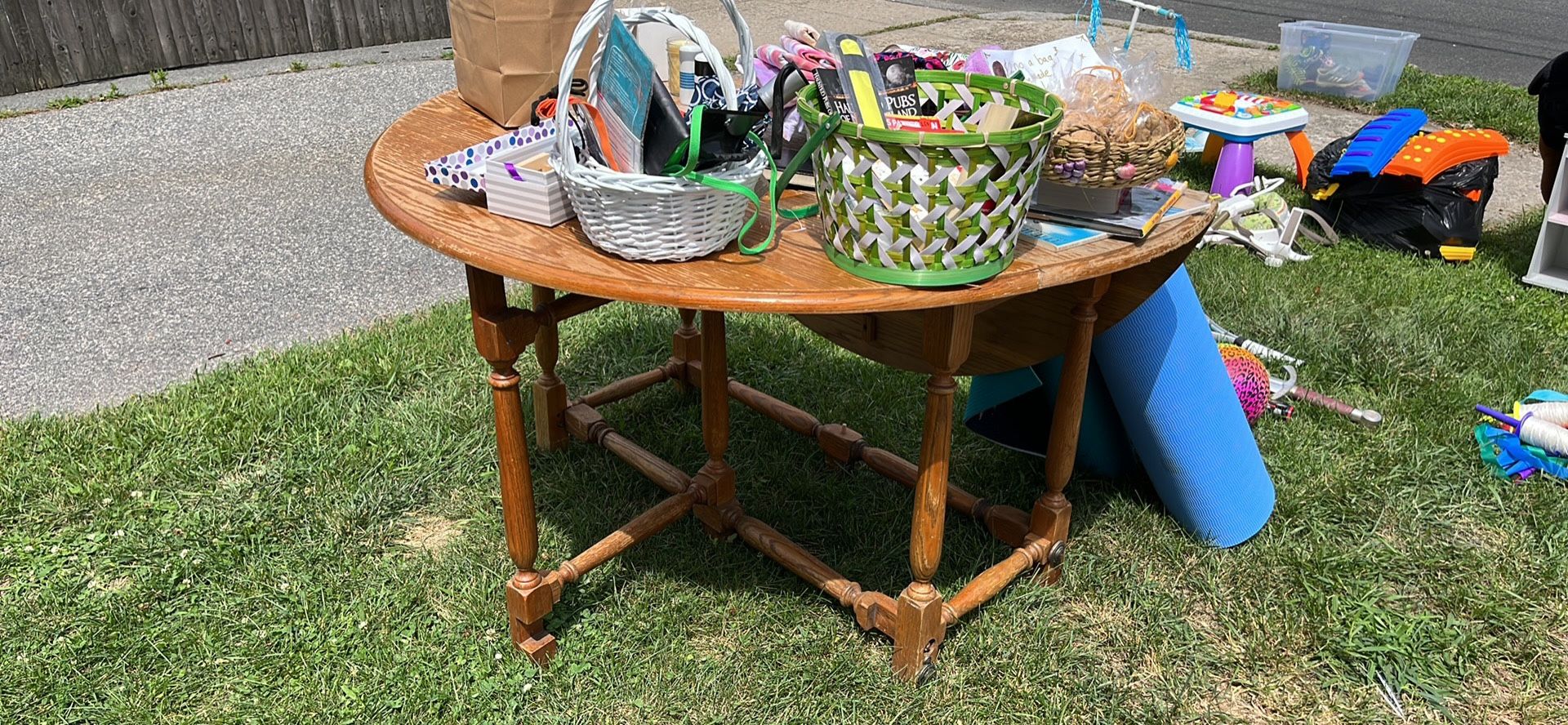 Wooden table with extending top