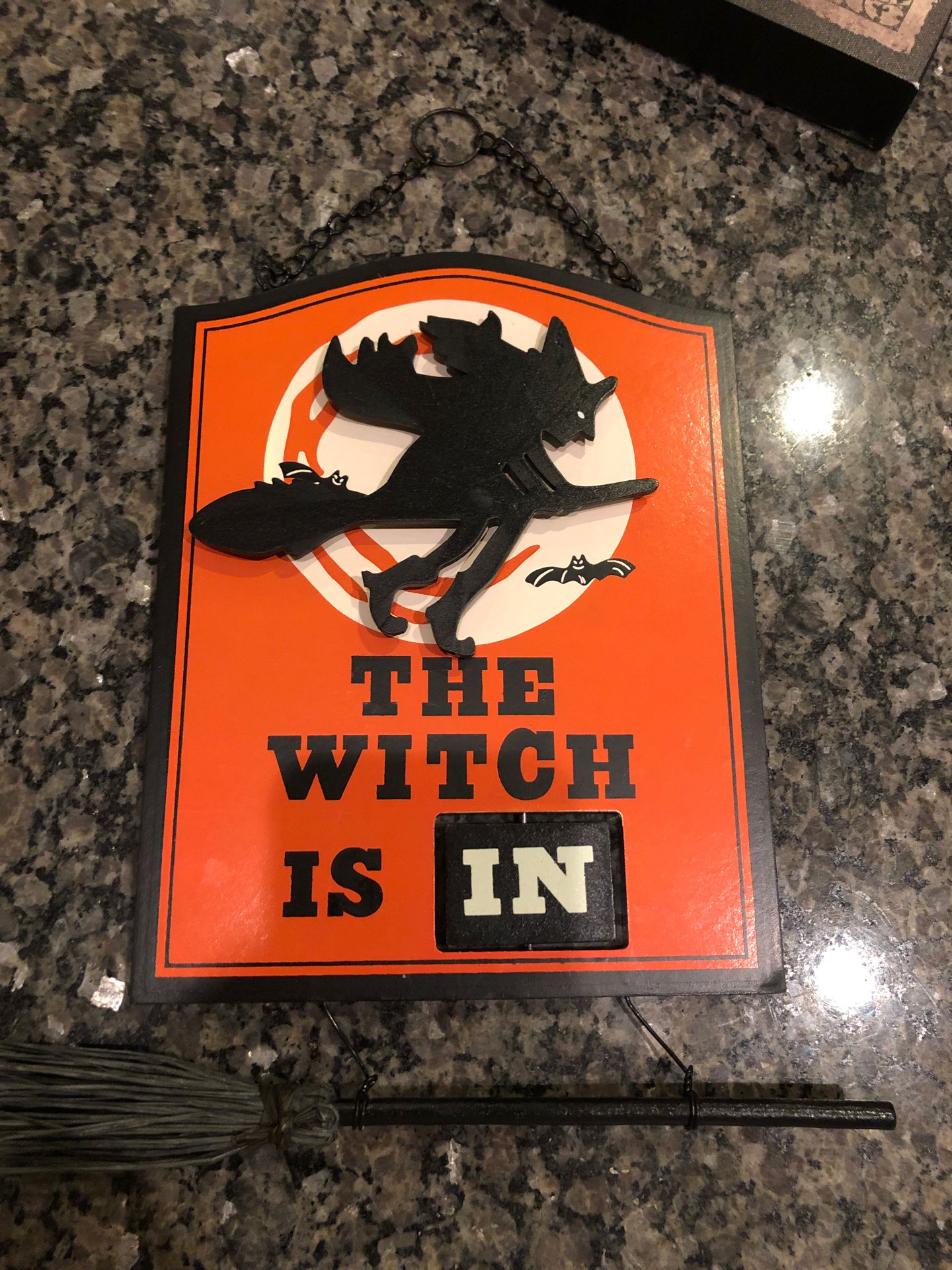 The witch is in / out wooden Halloween sign decoration decor