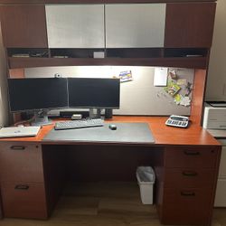 Classic Double Pedestal Desk  71”x30” And Hutch