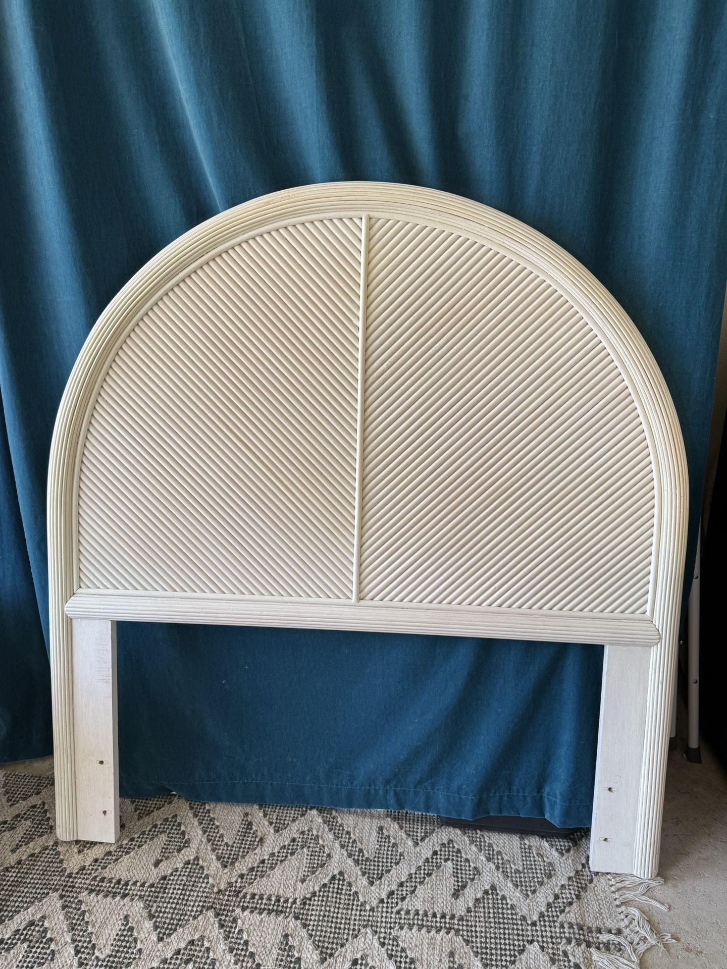 Vintage Pencil Reed Rattan Headboard 