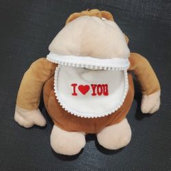 Monkey Plush I Love You 