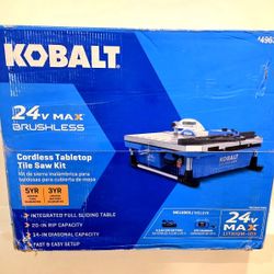 🔥Kobalt 24V 7-in -Blade Cordless Wet Tabletop Tile Saw ( Battery Included )