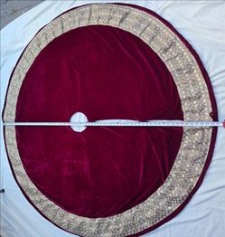 Large Red Velvet Christmas Tree Skirt