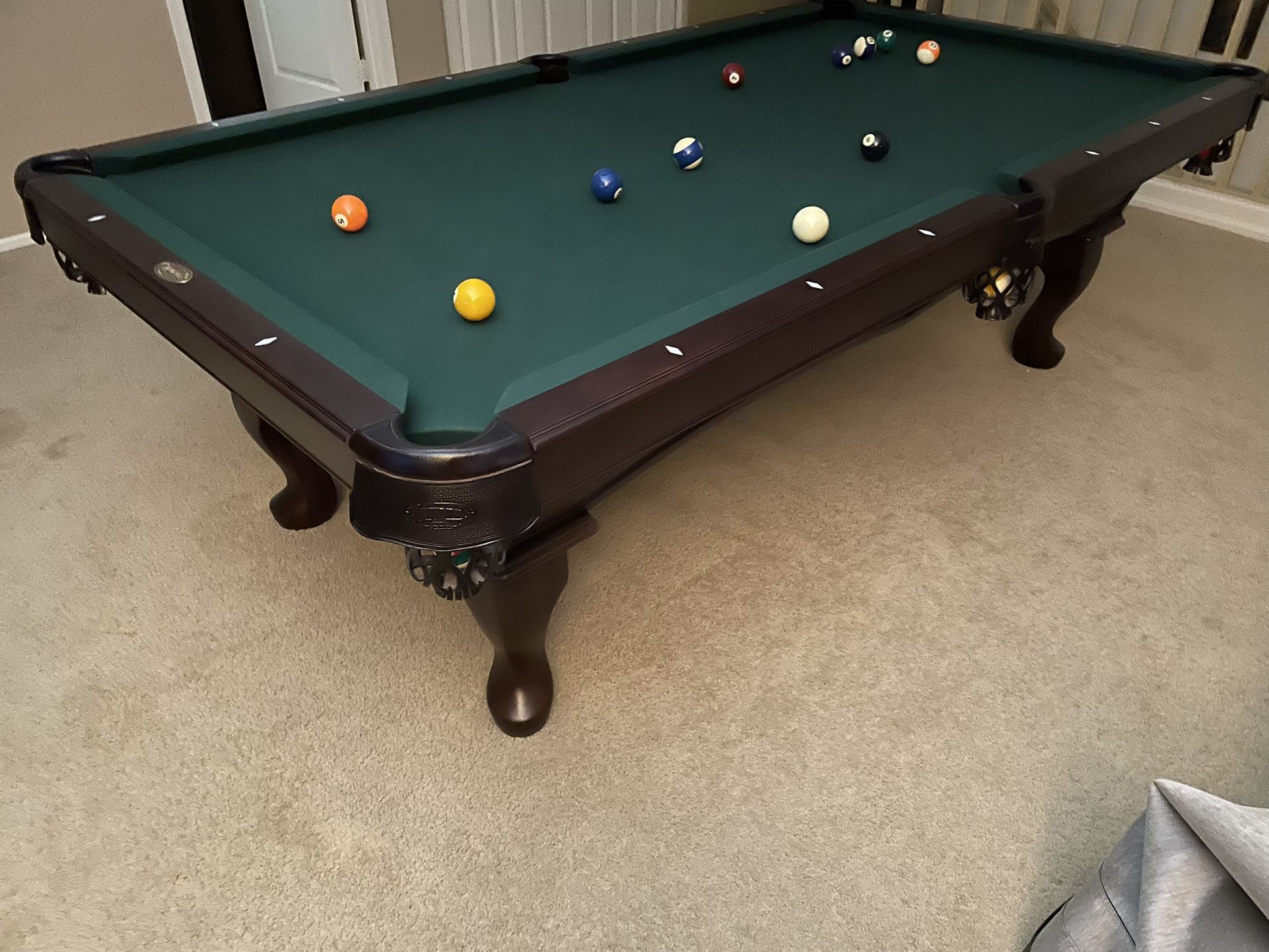 Olhausen 8’ Pool Table + Accessories  