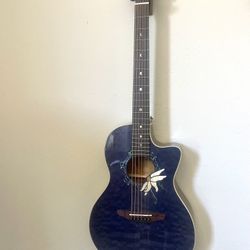 Luna Purple Electric/Acoustic Guitar