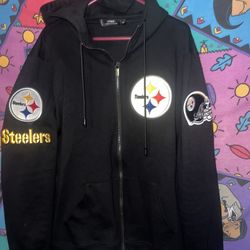 steelers zip up hoodie size 2x