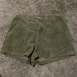Olive green corduroy shorts
