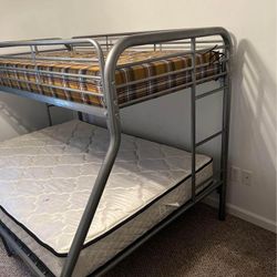 Tritan Silver Finish Twin Xl/Queen Bunk Bed$10 Down Payment And Financing Available