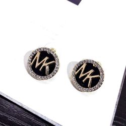 Fashion Letter MK Diamante Earrings 925 Silver Women's Fashion Jewelry Gift
