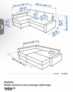 Friheten - sleeper sectional (3 seats with storage)
