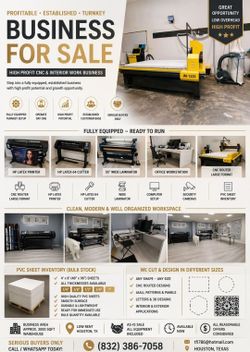 TURNKEY CNC ROUTING & PRINTING BUSINESS FOR SALE – HOUSTON, TX