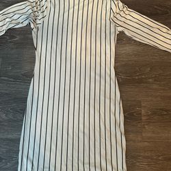 Pin Stripe Dress, Black/ White, Size L